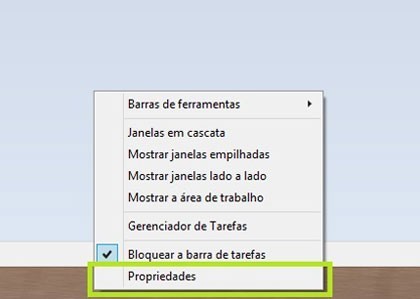 Iniciando o Windows 8.1 direto na Areá de Trabalho (desktop) propriedade barra de tarefas